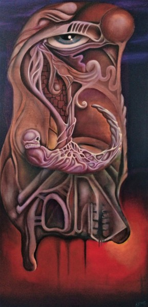 Ζωγραφική με τίτλο "Foetus1" από Laurent Brizzi, Αυθεντικά έργα τέχνης, Λάδι