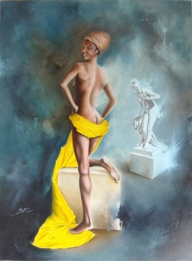 Painting titled "Soumya" by Laurent Buffnoir, Original Artwork, Oil