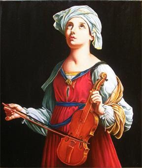 Peinture intitulée "St Cecilia" par Laurent Bussiere (hellbay), Œuvre d'art originale