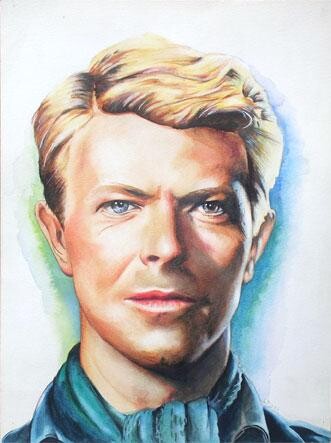 Peinture intitulée "David Bowie" par Laurent Bussiere (hellbay), Œuvre d'art originale