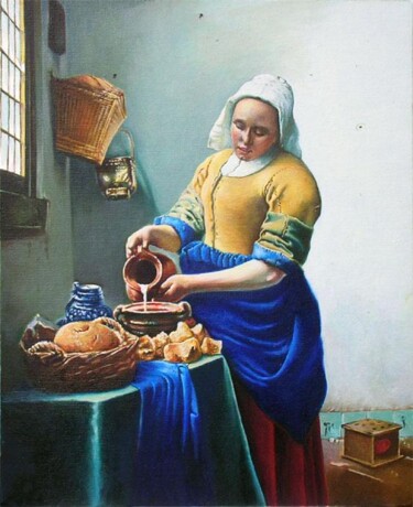 Peinture intitulée "La Laitière" par Laurent Bussiere (hellbay), Œuvre d'art originale