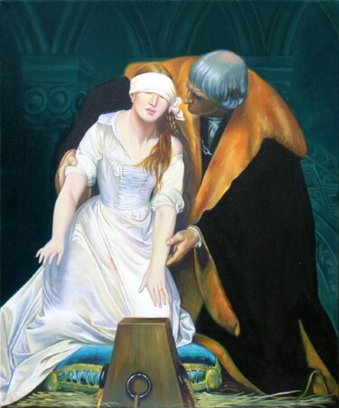 Painting titled "L'execution de lady…" by Laurent Bussiere (hellbay), Original Artwork