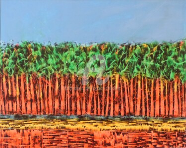 Peinture intitulée "en lisiere de bois 3" par Laurent Chabrillat, Œuvre d'art originale, Pastel