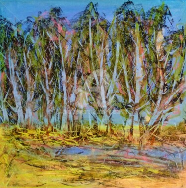 Peinture intitulée "promenade en forêt" par Laurent Chabrillat, Œuvre d'art originale, Pastel