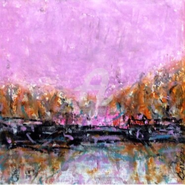 Peinture intitulée "au bord du canal" par Laurent Chabrillat, Œuvre d'art originale, Pastel