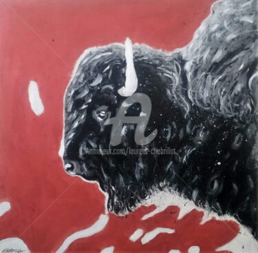 Peinture intitulée "Bison 2" par Laurent Chabrillat, Œuvre d'art originale, Acrylique