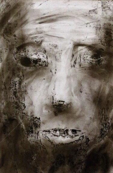 Gravures & estampes intitulée "visage 2 #artistsup…" par Laurent Chabrillat, Œuvre d'art originale, Monotype