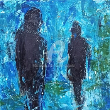 Malerei mit dem Titel "rencontre" von Laurent Chabrillat, Original-Kunstwerk, Acryl