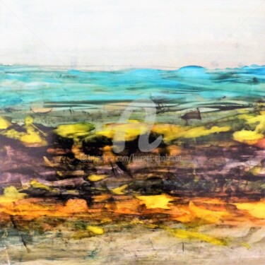 Peinture intitulée "bord de mer abstrai…" par Laurent Chabrillat, Œuvre d'art originale, Encre