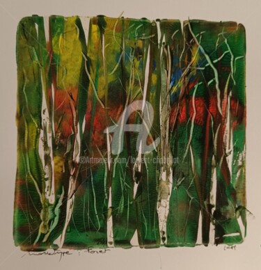 Εκτυπώσεις & Χαρακτικά με τίτλο "Forêt" από Laurent Chabrillat, Αυθεντικά έργα τέχνης, Μονοτυπία