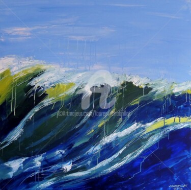 Painting titled "mer agitée" by Laurent Chabrillat, Original Artwork, Acrylic