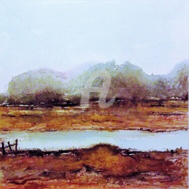 Peinture intitulée "bord de Loire" par Laurent Chabrillat, Œuvre d'art originale, Aquarelle