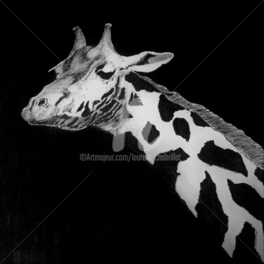 Dessin intitulée "Girafe" par Laurent Chabrillat, Œuvre d'art originale, Marqueur