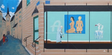 Картина под названием "Dans l'angle de le…" - Laurent Chevrollier, Подлинное произведение искусства, Акрил Установлен на Дер…