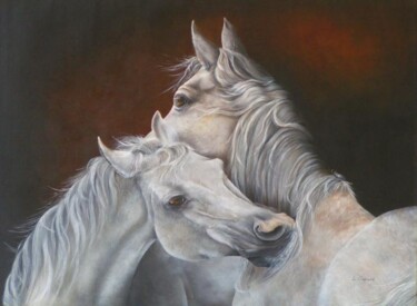 Painting titled "duo" by Laurent Coquard, Original Artwork