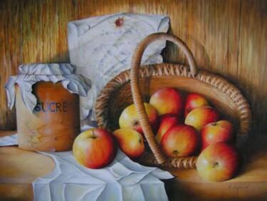 Painting titled "compote" by Laurent Coquard, Original Artwork