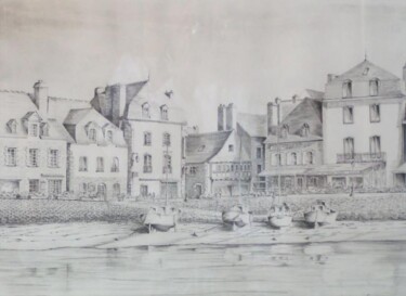 Drawing titled "port de St Goustan" by Laurent Coquard, Original Artwork