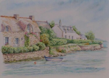 Painting titled "St Cado (morbihan)" by Laurent Coquard, Original Artwork