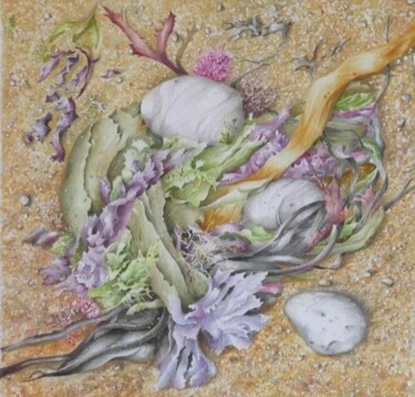Pintura intitulada "les algues" por Laurent Coquard, Obras de arte originais