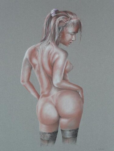 Drawing titled "femme nue" by Laurent Coquard, Original Artwork