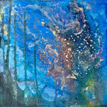 Painting titled "Galaxy" by Laurent Da Cunha, Original Artwork, Pigments