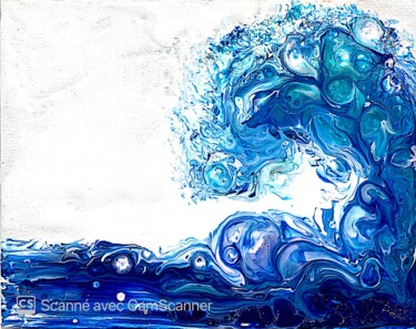 Painting titled "The Wave" by Laurent Da Cunha, Original Artwork, Acrylic