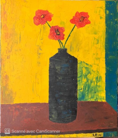 Peinture intitulée "Bouquet rouge" par Laurent Da Cunha, Œuvre d'art originale, Acrylique