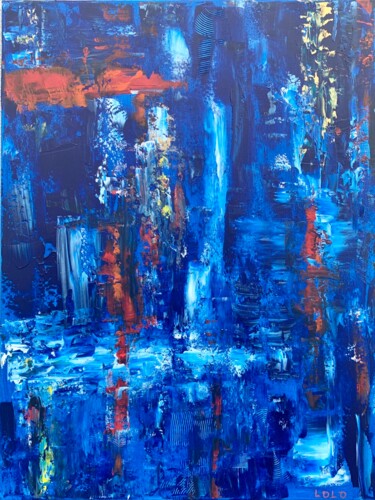 Malerei mit dem Titel "Blue Lagoon" von Laurent Da Cunha, Original-Kunstwerk, Acryl