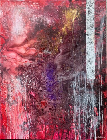 Painting titled "Red Feelings" by Laurent Da Cunha, Original Artwork, Acrylic