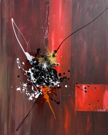 Malerei mit dem Titel "Dark Red" von Laurent Da Cunha, Original-Kunstwerk, Acryl