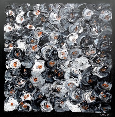 Malerei mit dem Titel "Black Flowers" von Laurent Da Cunha, Original-Kunstwerk, Acryl