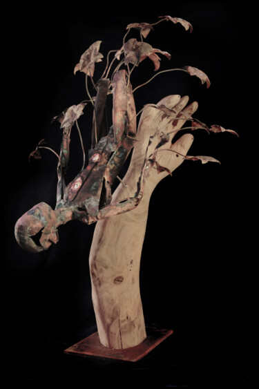 Скульптура под названием "croissance" - Laurent Descotils, Подлинное произведение искусства, Дерево