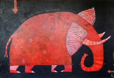 Peinture intitulée "Alban, éléphant att…" par Laurent Dorchin, Œuvre d'art originale
