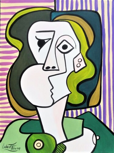 Painting titled "Adèle" by Laurent Folco, Original Artwork, Acrylic