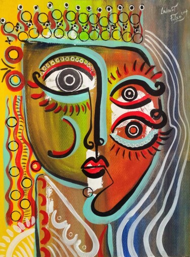 Painting titled "poupee-vaudou-numer…" by Laurent Folco, Original Artwork, Acrylic