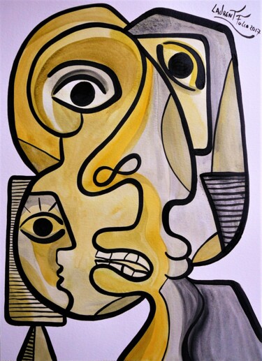 Painting titled "Face à Face" by Laurent Folco, Original Artwork