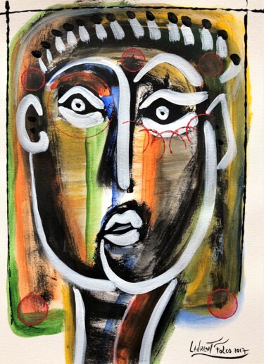 Painting titled "Dame Blanche" by Laurent Folco, Original Artwork, Acrylic