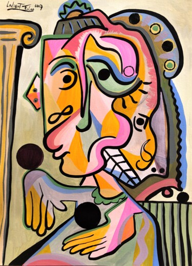 Painting titled "l'équilibre" by Laurent Folco, Original Artwork, Acrylic