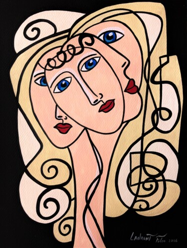Painting titled "Ladies." by Laurent Folco, Original Artwork, Acrylic