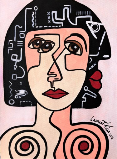 Peinture intitulée "Chantale Thomas." par Laurent Folco, Œuvre d'art originale, Acrylique