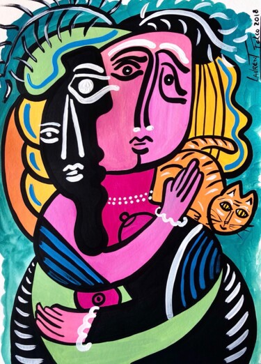 Peinture intitulée "L’homme la femme et…" par Laurent Folco, Œuvre d'art originale, Acrylique