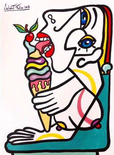 Painting titled "Gourmandise" by Laurent Folco, Original Artwork, Acrylic