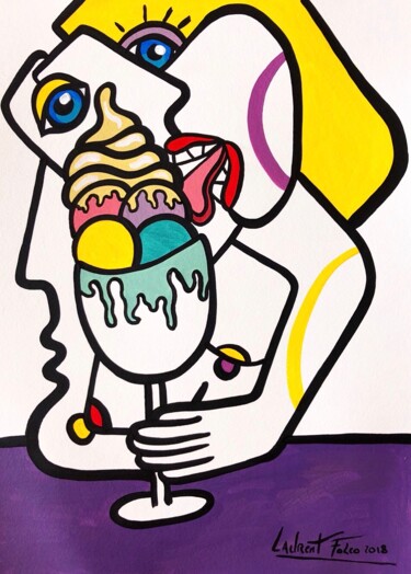 Painting titled "Gourmandise 2" by Laurent Folco, Original Artwork, Acrylic