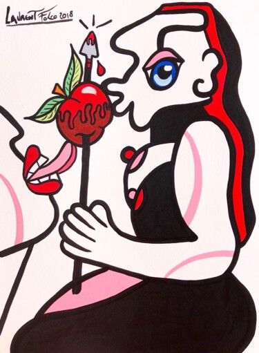 Peinture intitulée "pomme d'amour." par Laurent Folco, Œuvre d'art originale, Acrylique