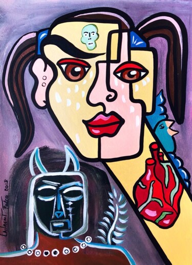 Painting titled "Acte 1 : La juvénil…" by Laurent Folco, Original Artwork, Acrylic