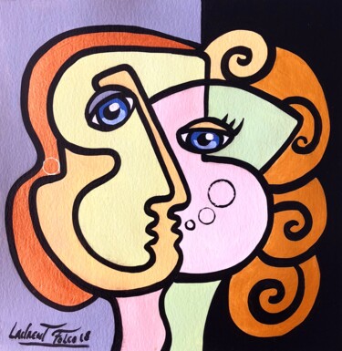 Painting titled "Lov." by Laurent Folco, Original Artwork, Acrylic