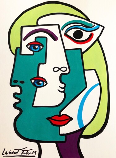 Painting titled "maya." by Laurent Folco, Original Artwork, Acrylic