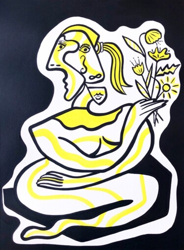 Картина под названием "Bouquet de soleil" - Laurent Folco, Подлинное произведение искусства, Акрил