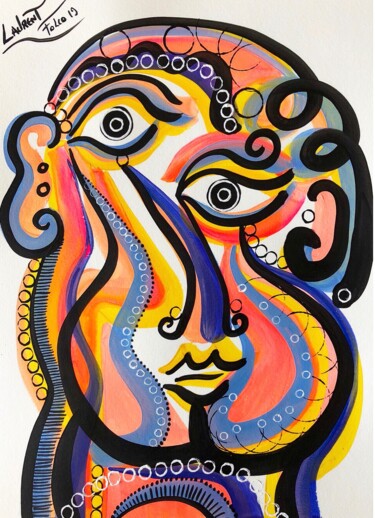 Peinture intitulée "Alina" par Laurent Folco, Œuvre d'art originale, Acrylique