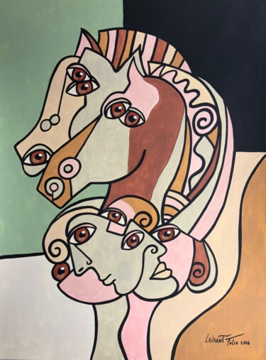 Peinture intitulée "Cavalier" par Laurent Folco, Œuvre d'art originale, Acrylique